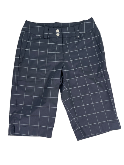 Nike Golf Women's Black Plaid Dri-Fit Athletic Bermuda Shorts - 2