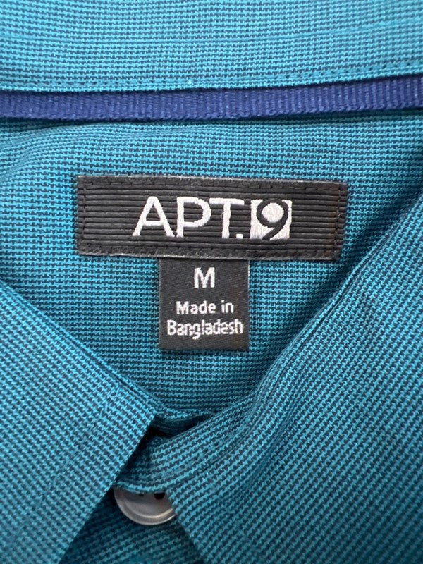 Apt 9 Men's Blue Long Roll Sleeve Button Up Shirt - M image 3