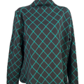 Ann Taylor Women's Black/Green Mock Neck Long Sleeve Sweater - L