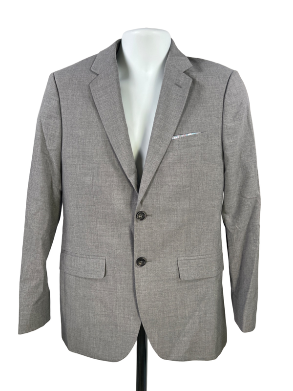 Banana Republic Men's Gray Tailored Slim Fit 2 Button Blazer Jacket - 38 Short