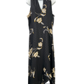White House Black Market Women's Black Floral Hi-Low Sleeveless Maxi Dress - 14
