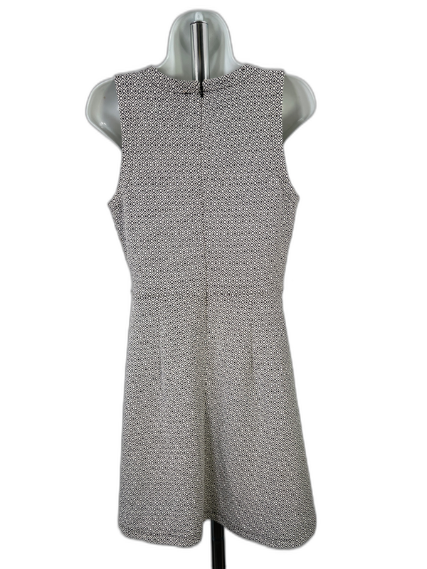 LOFT Women's White/Black Sleeveless A-Line Dress - 8 Petite image 2