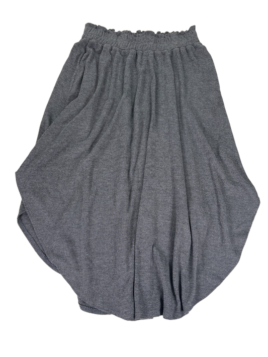Final Touch Women's Gray Waffle Knit Pull On Midi Skirt - L