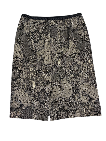 Ann Taylor Women's Black/Beige Lace Lined  A-Line Skirt - 6
