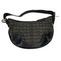 Coach Women's Black/Tan Leather Canvas Jacquard Mini Soho Hobo Shoulder Purse