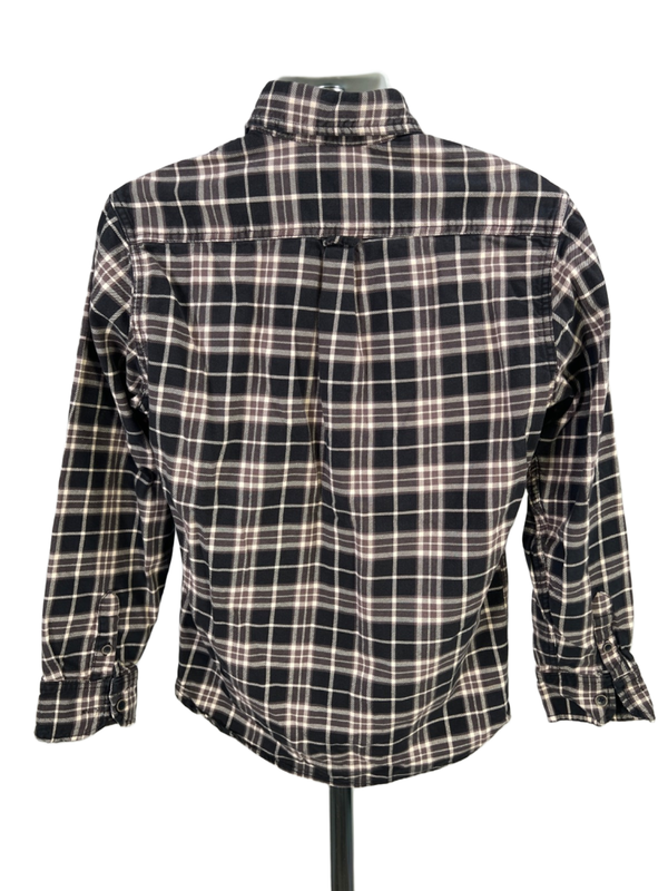 Jachs Men's Black/Ivory Plaid Long Sleeve Button Up Flannel Jacket - M image 2