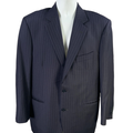 Southwick Men's Navy Blue Pinstripe Long Sleeve Two-Button Blazer - 42