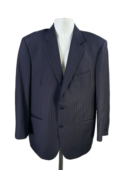 Southwick Men's Navy Blue Pinstripe Long Sleeve Two-Button Blazer - 42