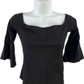 Alexis Women’s Black Bell Sleeve Fitted Blouse - XS