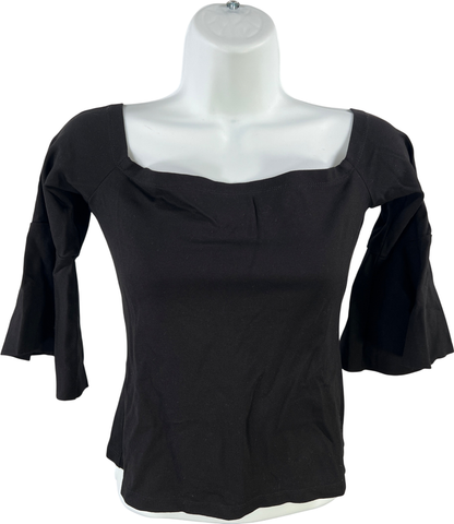 Alexis Women’s Black Bell Sleeve Fitted Blouse - XS