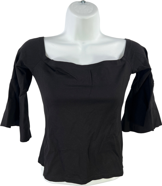 Alexis Women’s Black Bell Sleeve Fitted Blouse - XS