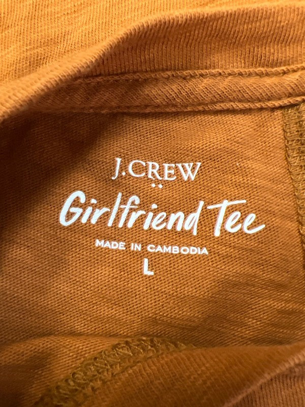 J.Crew Women's Orange/Brown Short Sleeve Girlfriend T-Shirt - L image 3