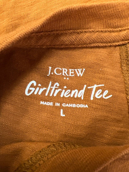 J.Crew Women's Orange/Brown Short Sleeve Girlfriend T-Shirt - L image 3