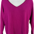 Chico’s Women’s Purple Long Sleeve V-Neck Thin Knit Sweater - 0/US S
