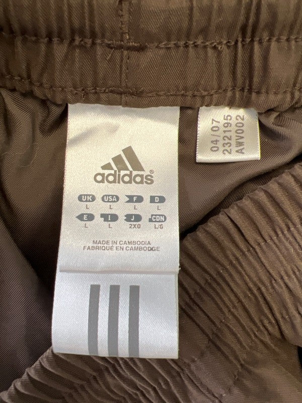 Adidas Men's Brown/Blue Striped Cargo Athletic Shorts - L image 3