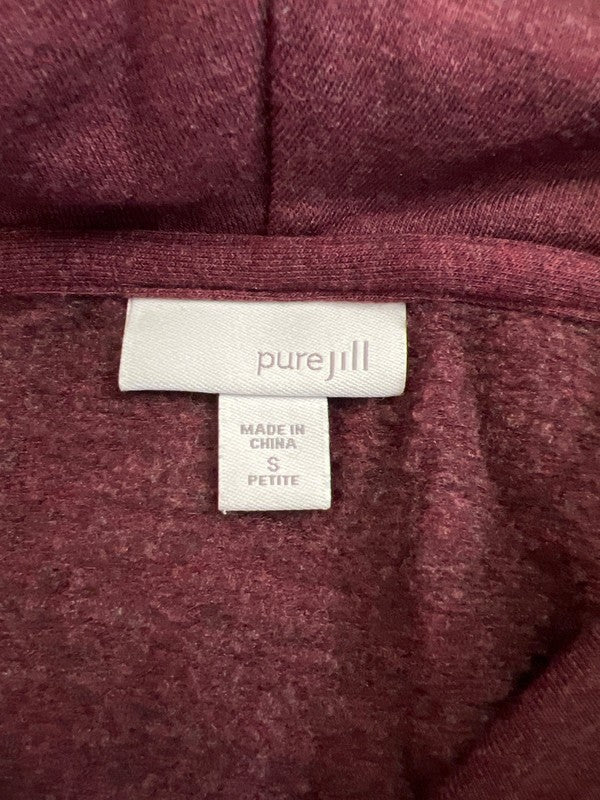 Pure J.Jill Women’s Burgundy Long Sleeve Cowl Neck Pocket Front Shirt - S Petite image 3