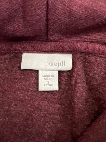 Pure J.Jill Women’s Burgundy Long Sleeve Cowl Neck Pocket Front Shirt - S Petite image 3