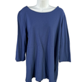J.Jill Women's Blue 3/4 Sleeve Ponte Tunic Shirt - L