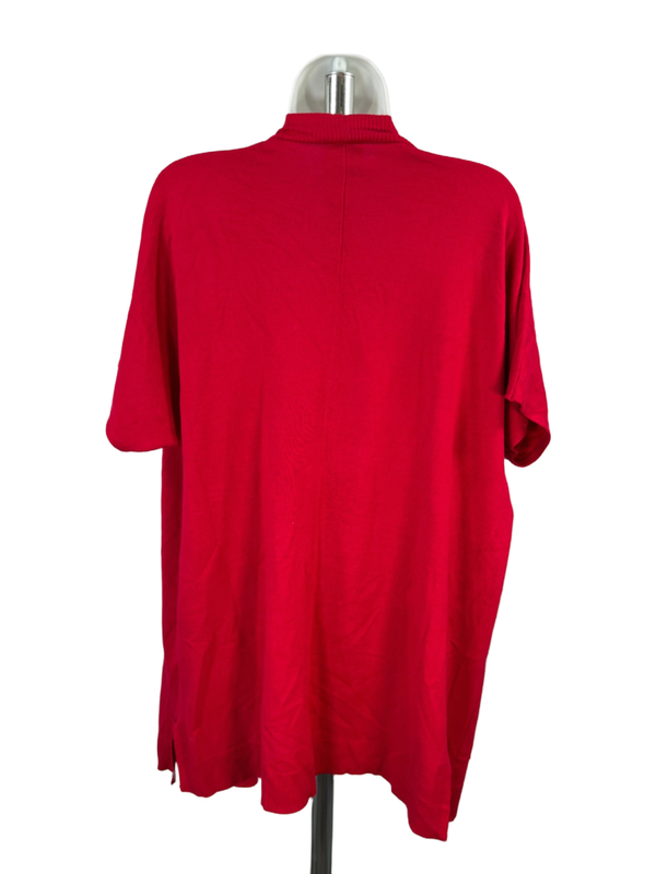 Chico's Women's Red Short Sleeve Open Front Cardigan Sweater - 1/US M image 2
