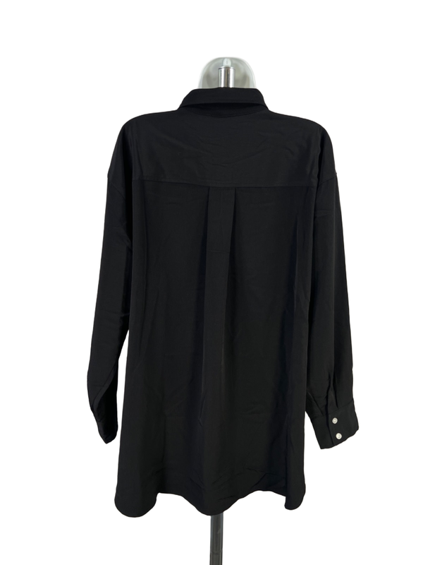 Karl Lagerfeld Women's Black Long Sleeve Button Up Blouse - L image 2