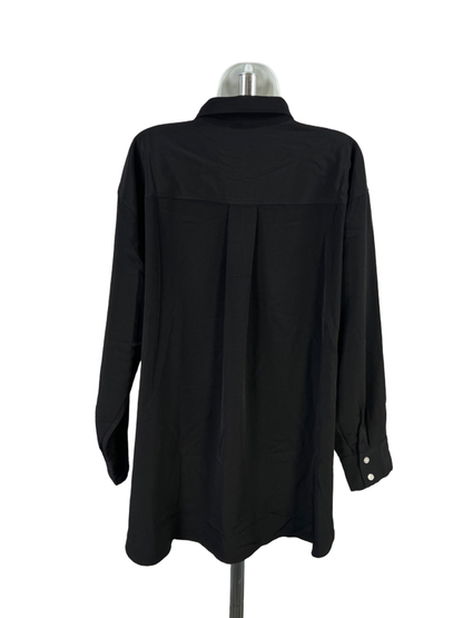 Karl Lagerfeld Women's Black Long Sleeve Button Up Blouse - L image 2