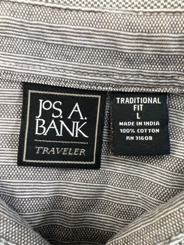 Jos A Banks Men's Gray Traveler Traditional Fit Short Sleeve Polo Shirt - L image 3