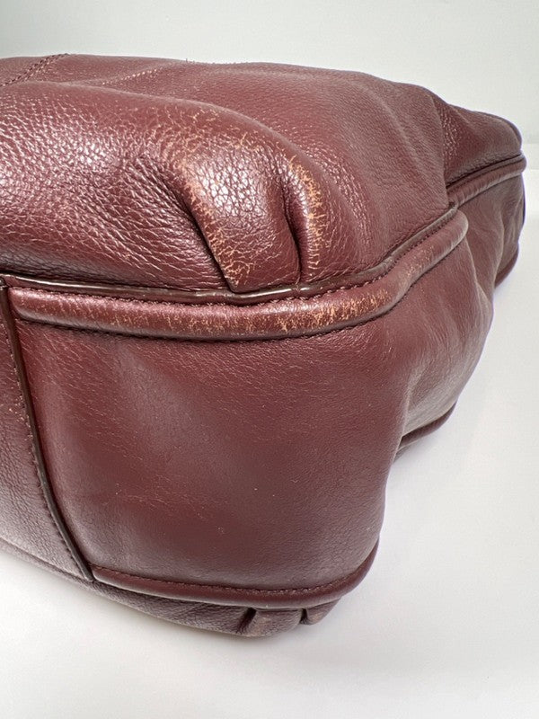 Coach Women's Brown/Burgundy Avery Pebbled Leather Hobo Shoulder Purse image 6