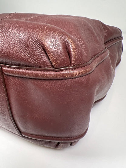 Coach Women's Brown/Burgundy Avery Pebbled Leather Hobo Shoulder Purse image 6