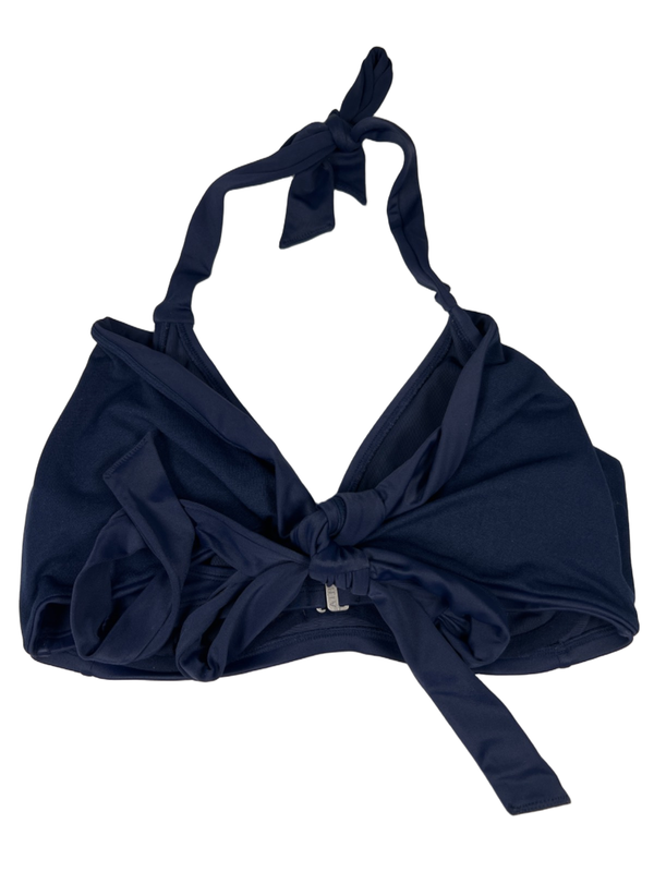 Athleta Women's Navy Blue Halter Neck Tie Back Underwire Bikini Top - 34D/DD image 2