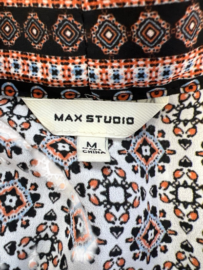 Max Studio Women's Blue/White 3/4 Loose Sleeve Kimono Blouse - M image 3