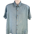 Tommy Bahama Men's Blue Silk Short Sleeve Button Up Shirt - XL