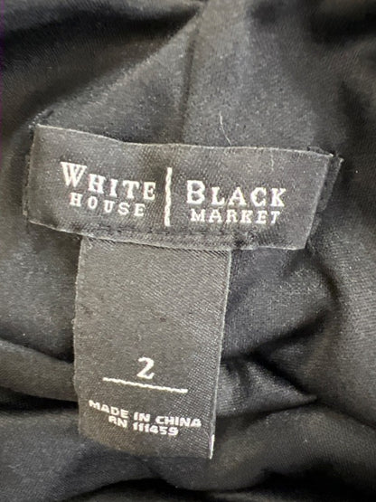 White House Black Market Women's Black Ruffle V Back Sleeveless Mini Dress - 2 image 3