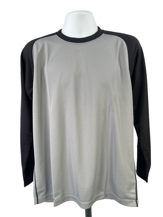 Mizuno Men's Gray Performance Pro Breath Thermo Long Sleeve Baseball Shirt - M
