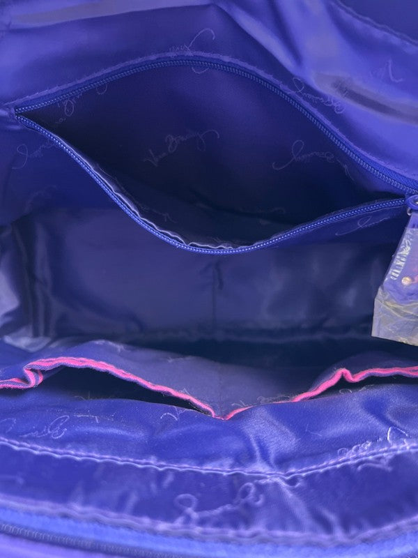 Vera Bradley Women's Purple Impressionista Stripe Trimmed Trapeze Satchel Purse image 6