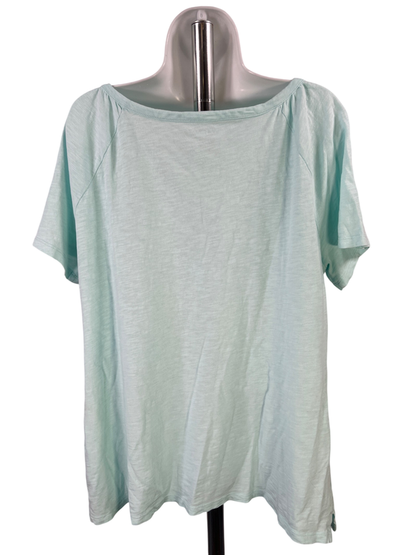 Talbots Women's Blue Cotton Short Sleeve Shirt - Plus X image 2
