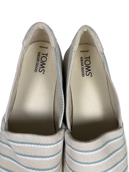 Toms Women's Ivory/Blue Striped Kameron Slip On Sneakers - 8.5 image 3