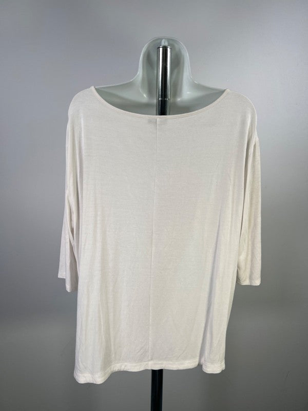 J.Jill Wearever Collection Women's White 1/2 Sleeve T-Shirt - L image 2