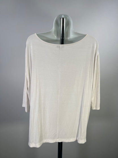 J.Jill Wearever Collection Women's White 1/2 Sleeve T-Shirt - L image 2