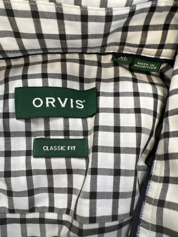 Orvis Men's White/Black Short Sleeve Classic Fit Button Up Shirt - XL Tall image 3