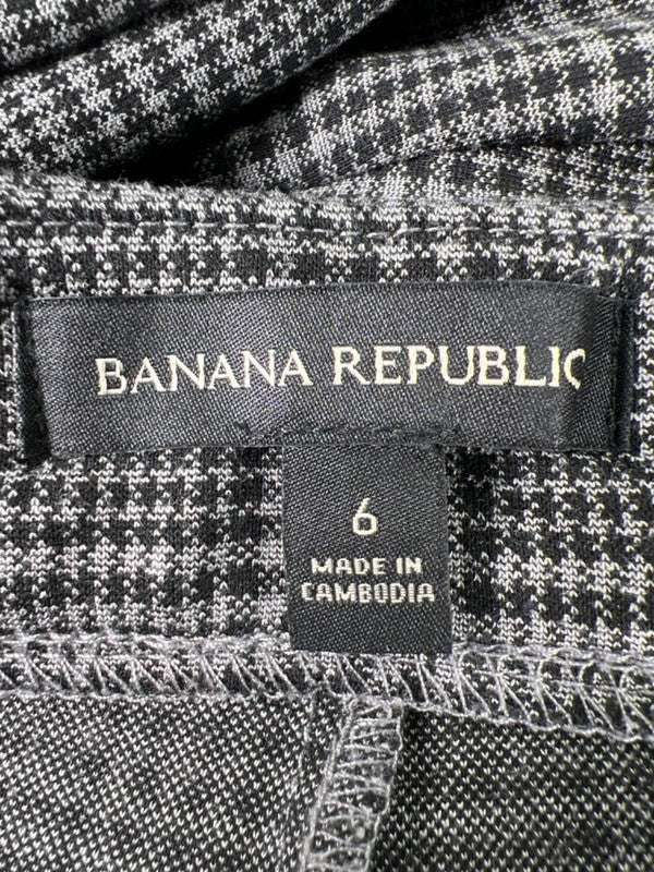 Banana Republic Women's Black/Gray Plaid Straight Ponte Pants - 6 image 3