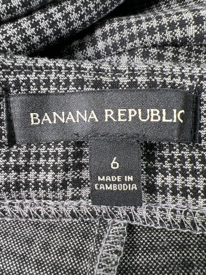 Banana Republic Women's Black/Gray Plaid Straight Ponte Pants - 6 image 3