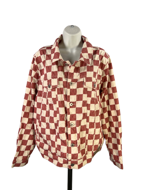 Disney Lady and the Tramp Red Tony's Restaurant Checkered Denim Jacket - 2X