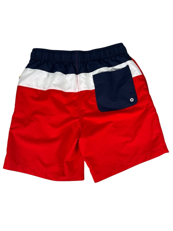 Speedo Men's Red/White/Blue Mesh Lined UPF Swim Trunks - S image 2