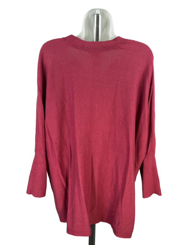 Pure J.Jill Women's Red 3/4 Sleeve V-Neck Sweater - L image 2