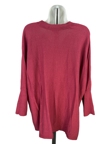Pure J.Jill Women's Red 3/4 Sleeve V-Neck Sweater - L image 2