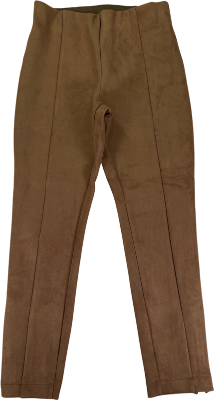 Loft Women’s Brown Faux Suede Ankle Zip Legging Pants - S Petite