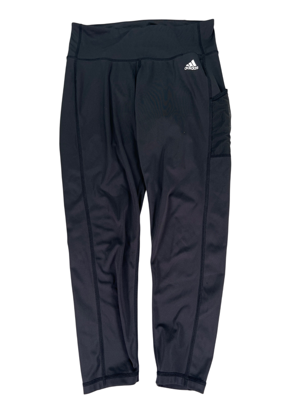 adidas Women's Black Side Pocket Athletic Leggings - L