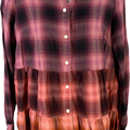 J.Jill Women’s Purple Plaid Long Sleeve Tiered Button Up Blouse - XS