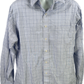 Michael Kors Men’s Blue/White Checkered Regular Fit Button Up Shirt - XL