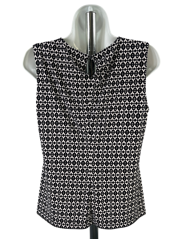 Calvin Klein Women's Black/White Sleeveless Blouse - M image 2